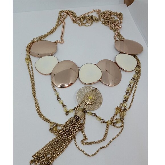 CURATED bundle charming charlie gold tone and rose gold collar necklace - Picture 2 of 3